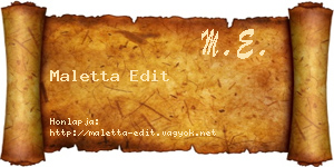 Maletta Edit névjegykártya