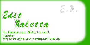 edit maletta business card